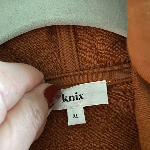 Knix Good To Go Oversized Half Zipper Hoodie in Caramel Brown Size XL - Picture 4 of 10